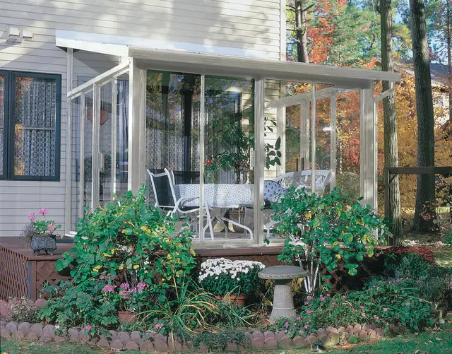 Patio room in a cottage garden