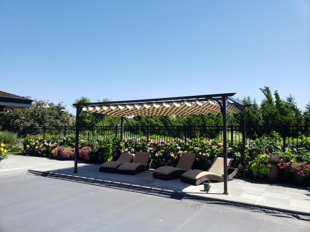 Poolside pergola